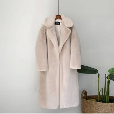 Winter Fashion New High Quality Imitation Velvet Fur Long Coat for Women with Cotton Warm Mink Skin Cashmere Coat