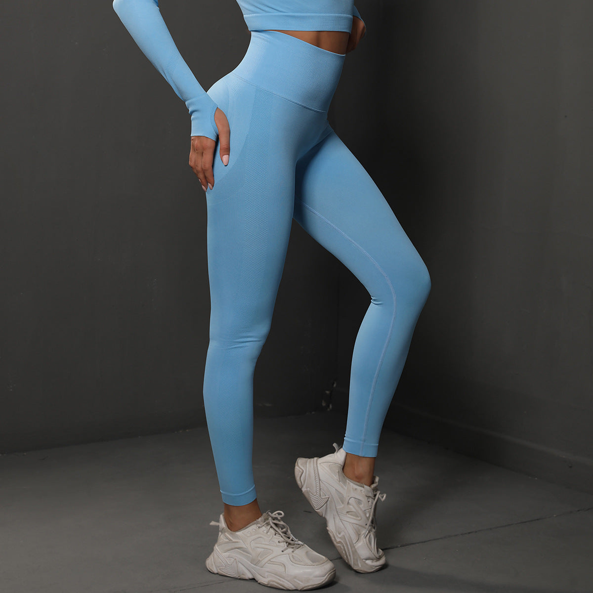 High Waist Seamless Yoga Pants Women's Solid Color Full Length Leggings Fitness Hip Up Running Sport Gym Legging Outfits