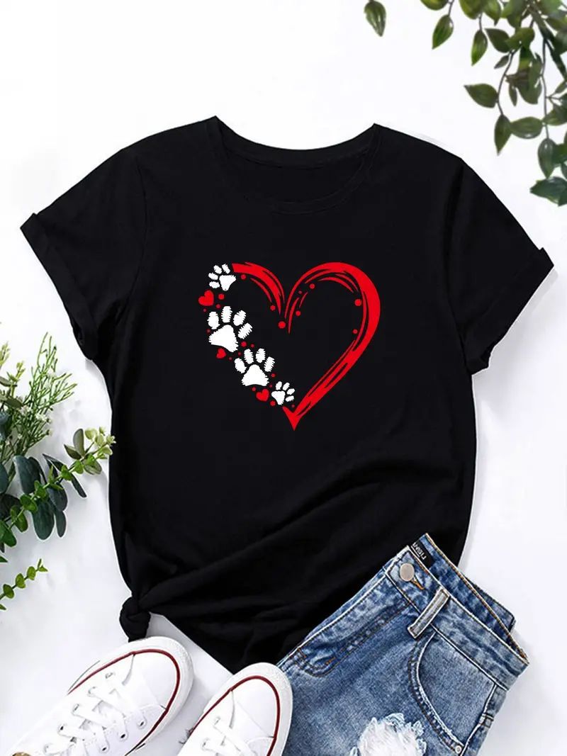 Women's Chest Simple Printed Short Sleeve