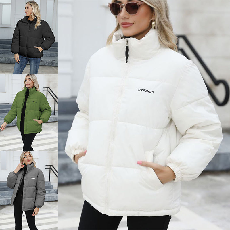 Winter Coat Women Casual Windproof Down Cotton Coat Warm Thickened Jacket Solid Outwear All-match Loose Tops Clothing