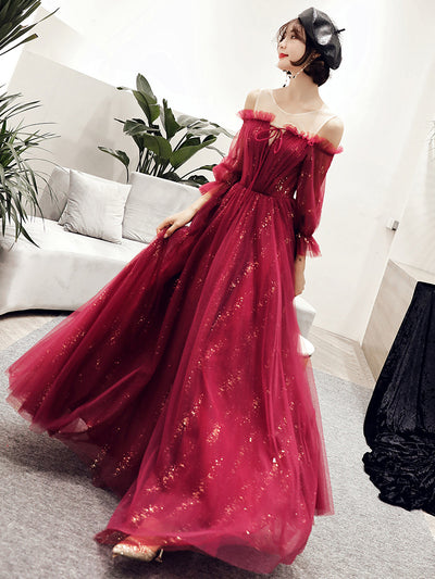Female Party Red Toast Evening Dress