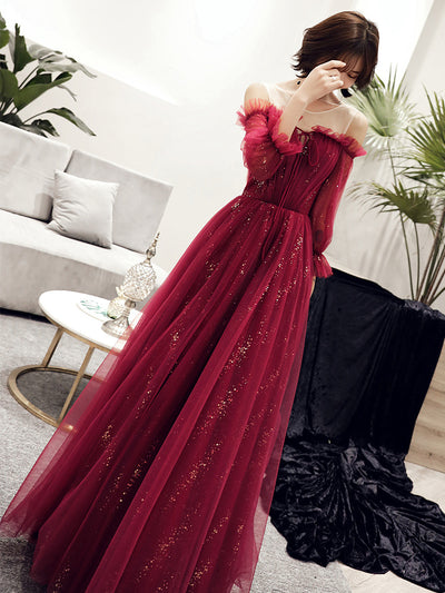 Female Party Red Toast Evening Dress