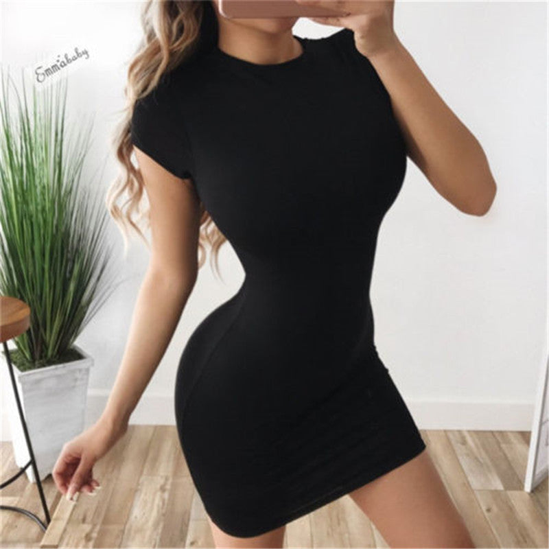 Ladies Bodycon Solid Party Dress