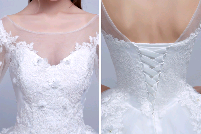New shoulders Slim Qi wedding bride married slim wedding dress