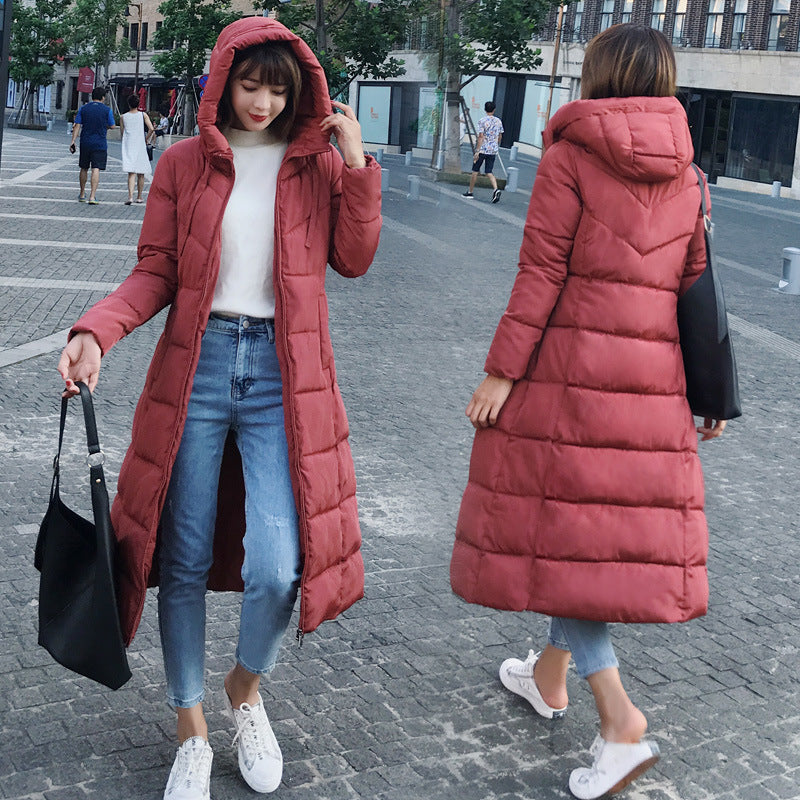 Women's thick over-the-knee plus size cotton coat