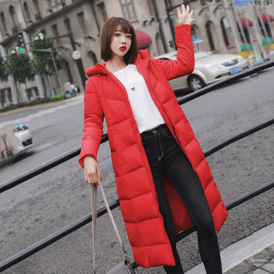 Women's thick over-the-knee plus size cotton coat