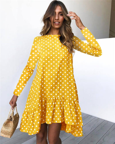 Irregular mid-wave dot dresses