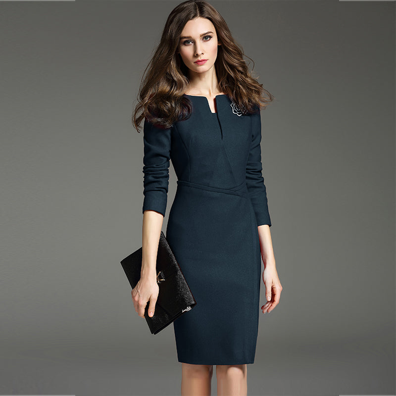 Formal Temperament Elegant And Intellectual Mid-sleeve Red Dress Women
