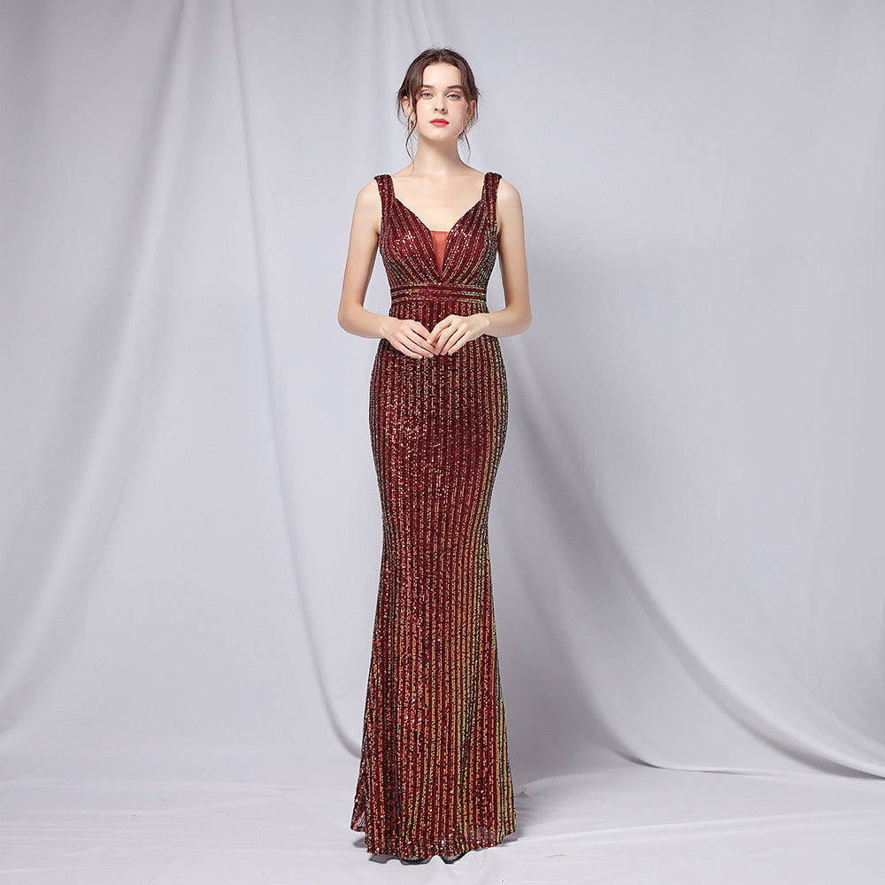 New Sequined Fishtail Long Dress