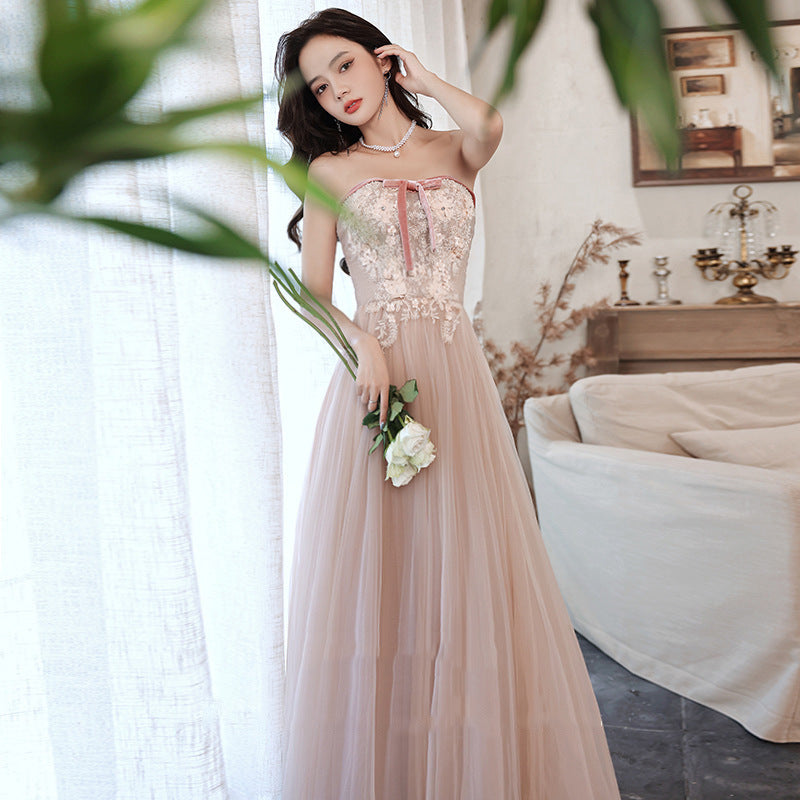Elegant Tube Lace Sequined Ball Gown Pageantry Gown Prom gown