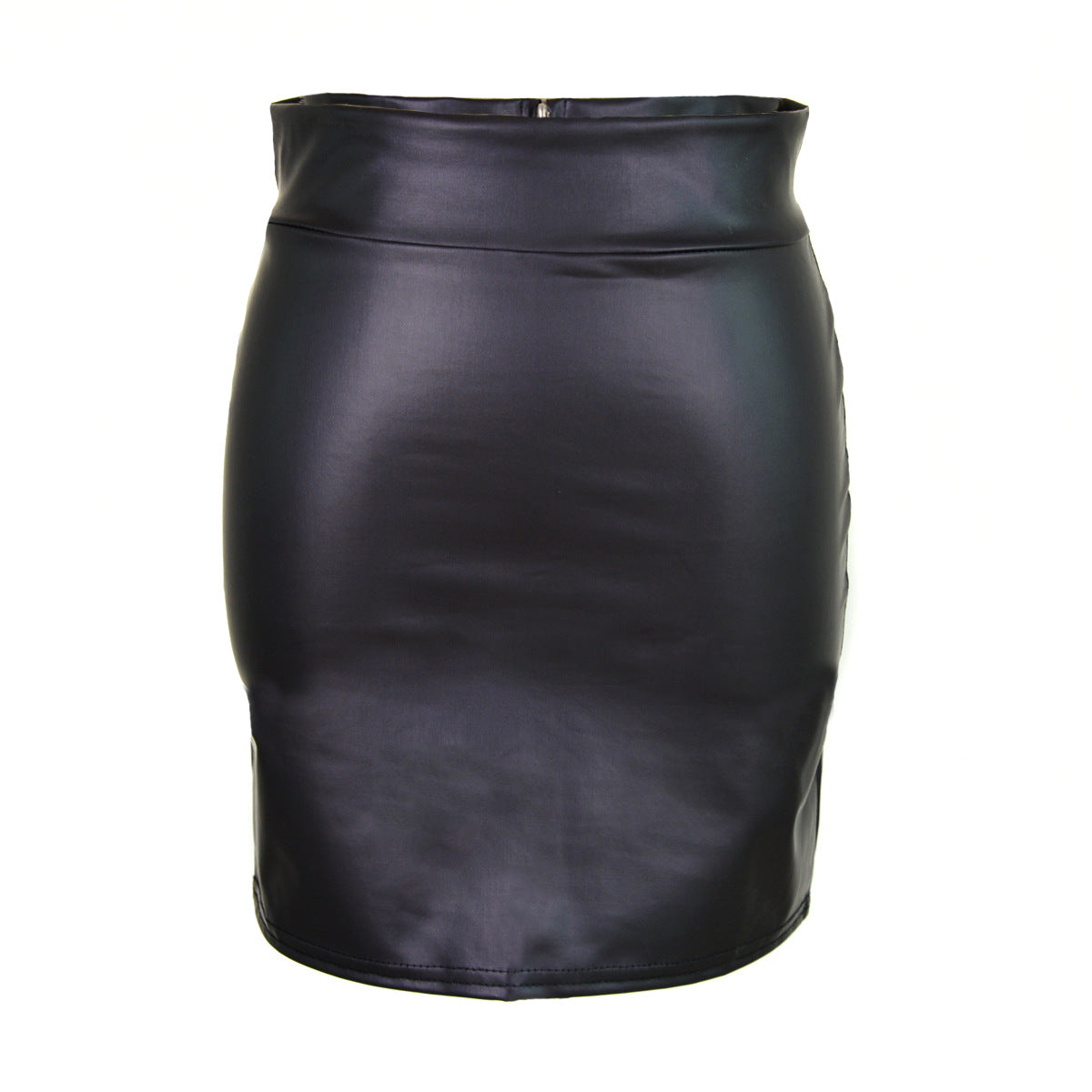 Plus Size Women's High Waist Bag Hip Bust Faux Leather Skirt